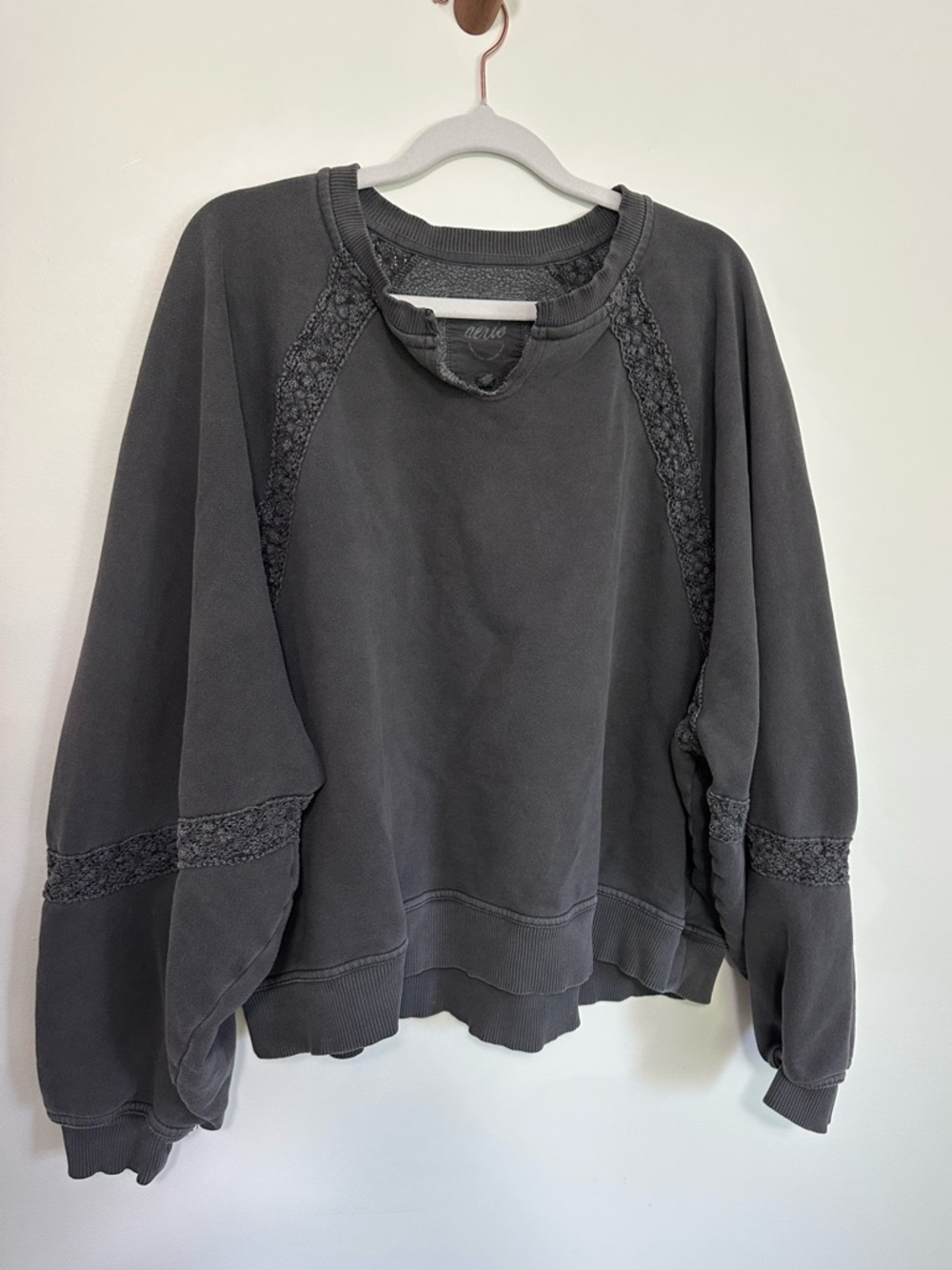 Aerie Charcoal Gray Pullover Sweatshirt